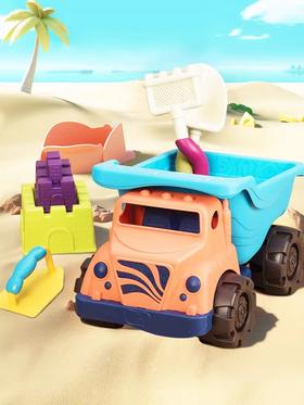18月+ | 美国B-toys 海岸巡航车 宝宝沙滩玩具儿童玩沙挖沙工具洗澡戏水套装