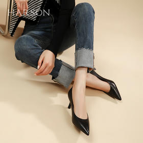 HARSON哈森25春季新品女鞋法式高跟尖头浅口单鞋HS257906