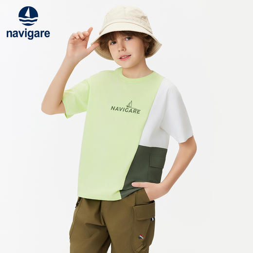 【纳维凯尔】【索罗娜凉感】【120-165】Navigare意大利小帆船男童夏款短袖T恤 商品图2