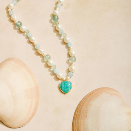 订购10周到｜Carousel Jewels-Rosario-贝壳形天河石 磷灰石 海蓝宝石 珍珠 项链［英国设计师］ 商品图2