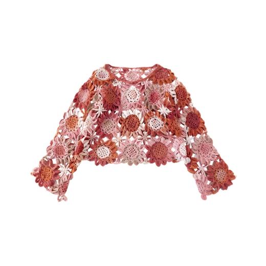 苏苏姐家向日葵拼花罩衫手工DIY钩针羊毛线毛线团自制材料包 商品图4