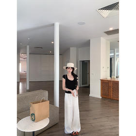 金蘑菇菇 夏日特调 招牌针织top / 细支钩花蕾丝bra