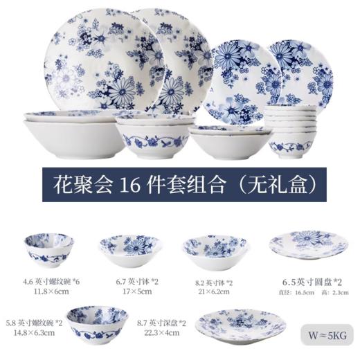 【样品清仓】日本美浓烧陶瓷有古窑餐具花聚会16件套装 商品图4