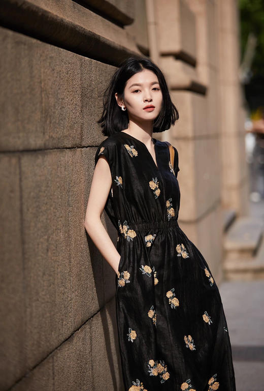 3天发货桑蚕丝龟裂纹面料新款连衣裙买手店新款新中式穿搭❗英国设计师品牌ORIGNAL&CO精心定制 商品图1