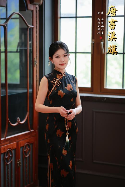 【灼 华】复古无袖盘扣旗袍写意花纹绽风华勾勒东方曼妙身姿国风新中式 商品图5