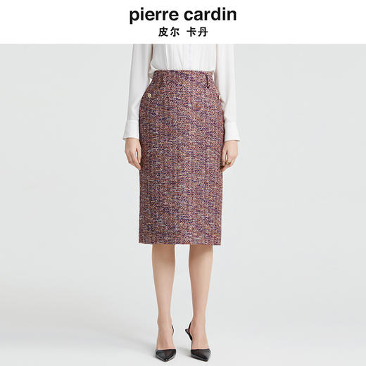 [皮尔卡丹女装]折扣秋新款简约通勤淑女修身刺绣连衣裙 商品图4