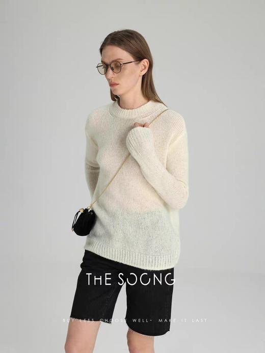 THESOONG‘康宝徕‘极简花纱软糯肤感圆领长袖上衣HWMY5457 商品图1