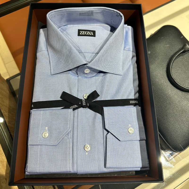 ZEGNA 杰尼亚 男士长袖衬衫 浅蓝色 903910A9 9MS0BA