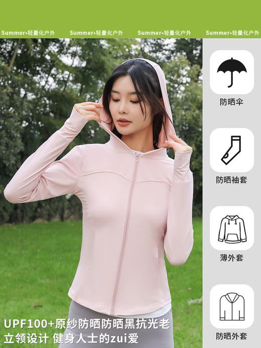 【夏新品！🔥户外必备神器】IceSkin2.0原纱防晒服💎轻薄凉感+UPF100+💥骑行健身户外全场景无惧紫外线！修身防晒衣外套 女夏季户外连帽 紫外线骑行运动防晒外套 商品图2