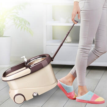 百家好世旋转拖把31cm宽110cm长2棉头加大免手洗2026懒人家用带轮脱水桶 商品图2