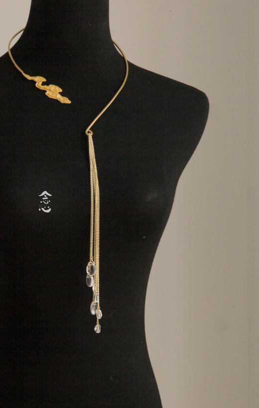 錾刻自在祥云鎏金项圈流苏 商品图3