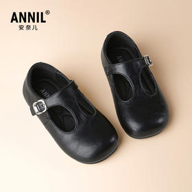 ANNIL/安奈儿儿童公主鞋2025春季新款女孩英伦风浅口皮鞋宝宝软底女童鞋HG5101201