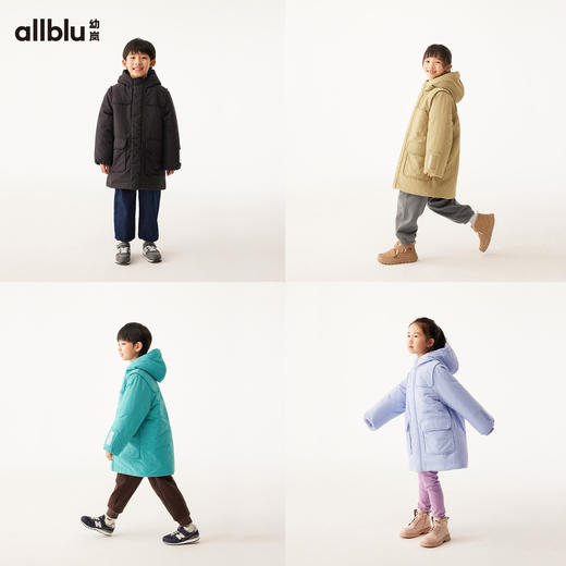 【折扣】幼岚童装「太阳羽棉」学生大衣耐穿保暖蓬松24冬新儿童男女童外套 采用蓬松羽棉填充，轻盈保暖，帽子内侧抽绳和拉链结构双重防风，袖口贴合手腕不易进风。 商品图2