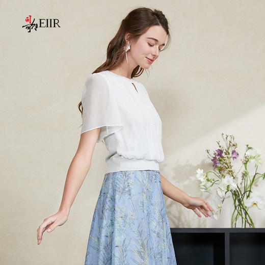 司歌雪纺拼针织上衣T911095X 商品图1