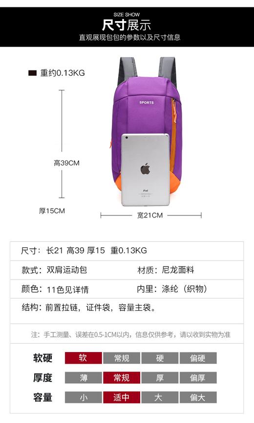 双肩登山包运动包户外轻便包 商品图1