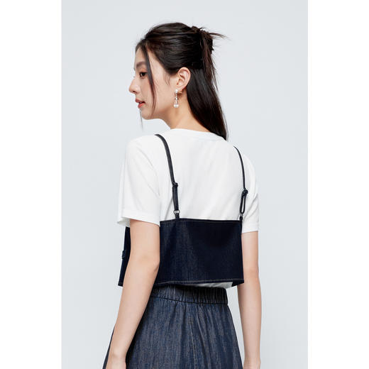 【特惠不退货】诗凡黎撞色T恤新款时尚洋气短袖上衣3F5100221 商品图4