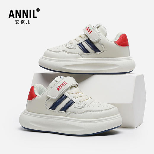 ANNIL/安奈儿小白鞋2024新款秋冬儿童棉鞋运动保暖男女童加绒板鞋HM4304003 商品图3