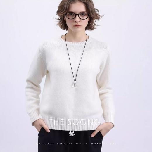 THESOONG"樱桃红毛衣"单边平纹435克3针肤感轻盈圆领上衣HBMY5286 商品图2