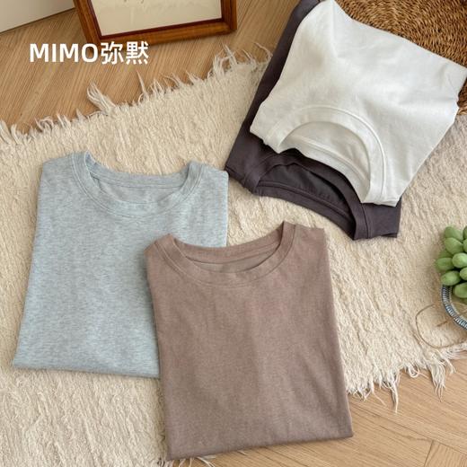 MIMO弥黙！麻感棉 T 恤，进口纤维麻感棉 T ，卷边设计慵懒随性 穿出松弛高级感，圆领显瘦一绝，机洗狂甩不变形 ，百搭不挑人 商品图10