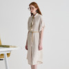 谜底连衣裙短袖女2025夏季新品通勤宽松中长裙子配腰带252ML0671 商品缩略图1