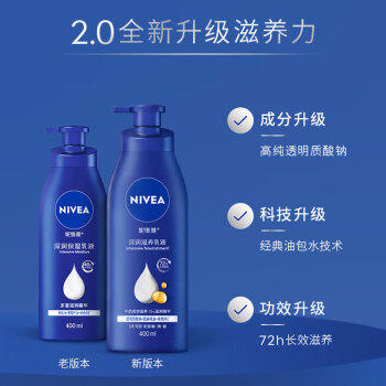 妮维雅（NIVEA）孙颖莎同款保湿防干燥身体乳男士女士深润滋养乳液400ml护肤礼物 商品图4
