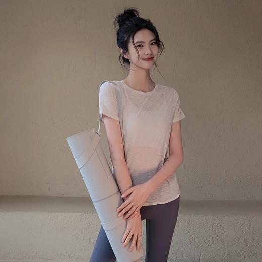 跃牌【安琪拉系列】夏季竹节纱透气瑜伽T裇镂空美背运动上衣女TX41025 商品图2