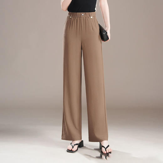 MYX-XYF-9917-L夏季薄款窄版阔腿裤2025年新款松紧腰垂坠感修身直筒裤休闲九分裤 商品图3