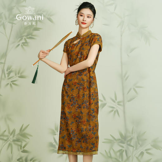 乔万尼夏季真丝连衣裙重磅19mm桑蚕丝新中式复古旗袍设计ET2E309 商品图1