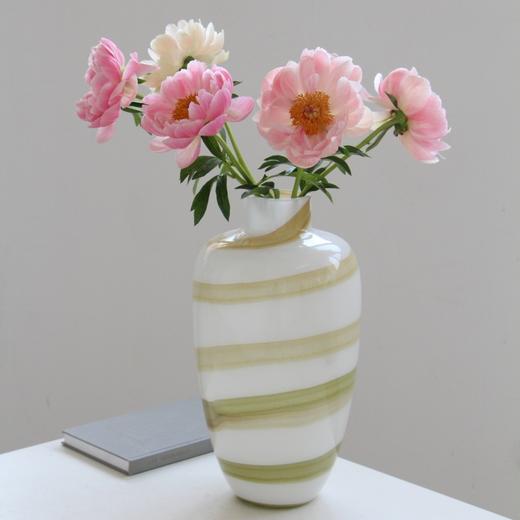 创意轻奢不规则水墨纹玻璃花瓶大肚子家居样板房间客厅插花摆件 商品图3