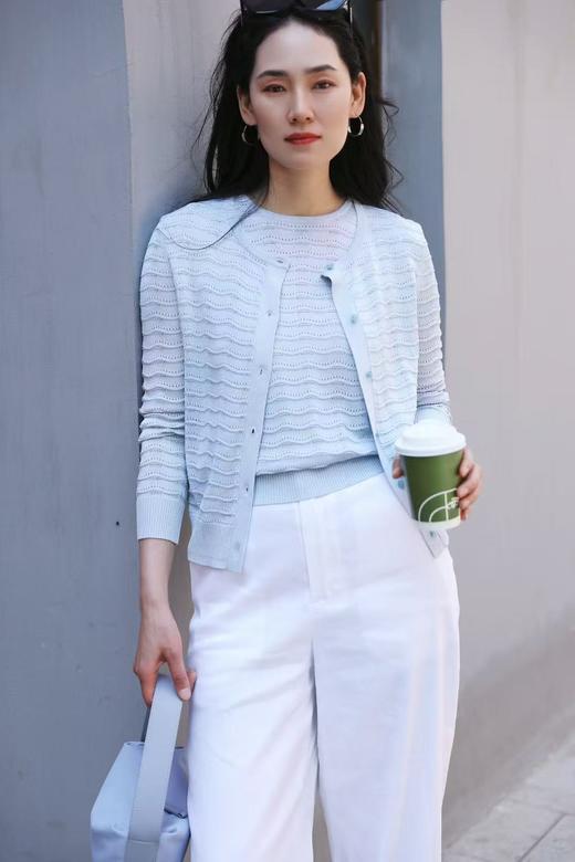 4F卡利亚里圆领水波纹开衫 商品图2