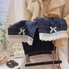 猴猴兔牛仔蕾丝边亲子套装软牛仔卡通玩偶 蝴蝶结娃娃蕾丝阔腿裤套装80-170 商品缩略图1