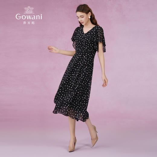 乔万尼真丝连衣裙夏季长裙V领修身气质高级感ET2E218 商品图2