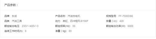 东成   汽油发电机   FF-7500DSE 商品图1