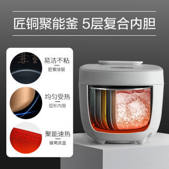 美的（Midea）电饭煲电饭锅3-4人家用4L预约匠铜聚能釜内胆快速饭微压蒸煮米饭锅FB40E108礼品团购 商品图2