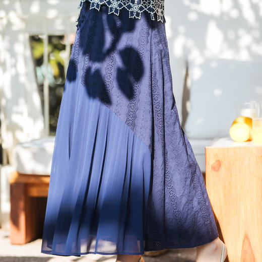 【林栖设计小店】纯棉半身裙拼镂空蕾丝绣花立体优雅2025夏季新品裙子女1952062 商品图3