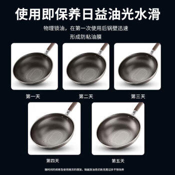 康巴赫炒锅真钛不粘锅无涂层抗菌炒菜锅0涂层316L不锈钢电磁炉燃气通用 商品图0