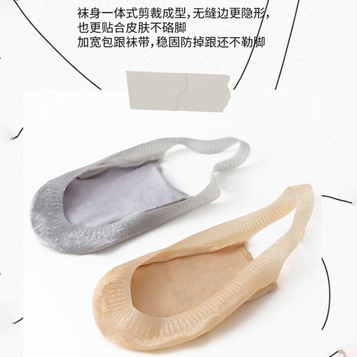 Zoe Jenko隐形袜 多双装 | 夏季薄款防滑船袜硅胶防滑浅口低帮不掉跟袜子 商品图4