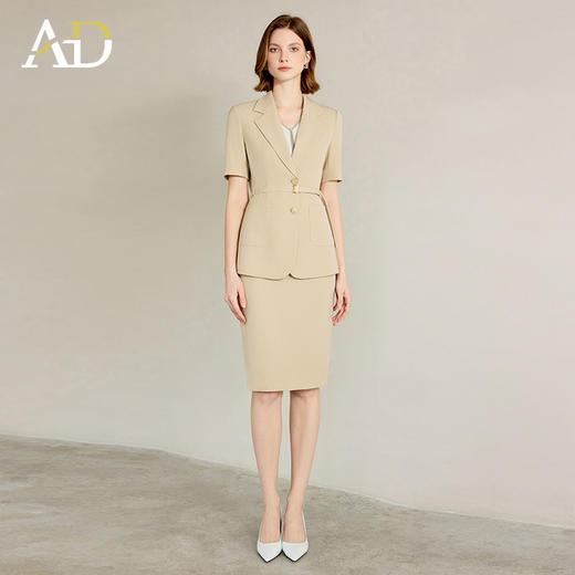 AD西装极简风2025新款卡其色职业套装女高端经理公务员教师工作服 商品图1