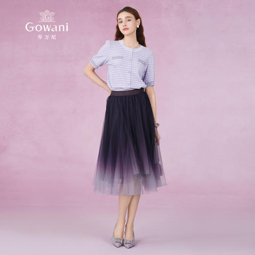 乔万尼夏新品半身裙渐变设计感百褶裙优雅ET2D287 商品图3