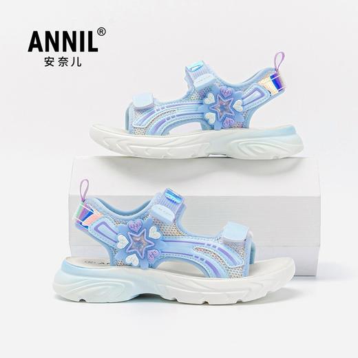 ANNIL/安奈儿童鞋女童凉鞋2025夏季新款中大童魔术贴女宝露趾儿童沙滩鞋HG5206292 商品图2