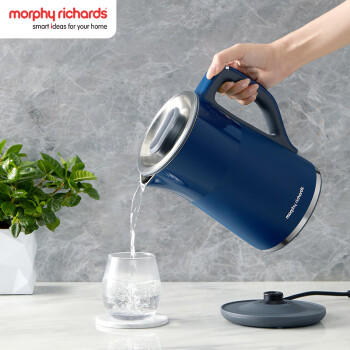 摩飞电器（Morphyrichards）电热水壶烧水壶热水壶 家用恒温水壶1.5L不锈钢304双层防烫实时显温开水壶MR6070蓝 商品图4