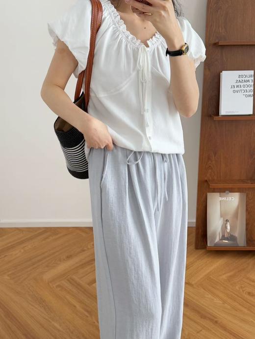 【老钱风亚麻阔腿裤】精选高支亚麻 拖地长度+流畅A型廓形，遮肉又显瘦 商品图2