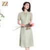 佐尔美夏季新款新中式国风桑蚕丝短袖连衣裙女M42LS87 商品缩略图1