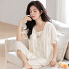自然醒月坞云朵棉睡衣女夏季（带胸垫）短袖七分裤可外穿夏天甜美家居服套装QH 商品缩略图3