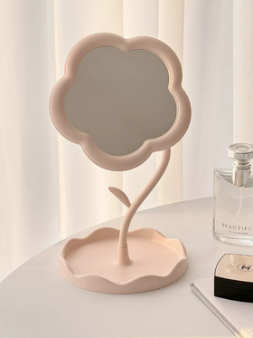 INS梳妆镜子化妆镜桌面台式可折叠网红镜子