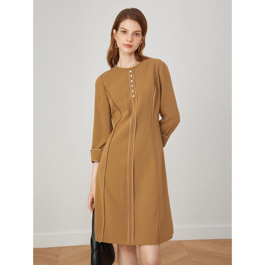 8C613052863346 音儿YINERYINER音儿商场同款女装2021秋季新款收腰中长款A字连衣裙 商品图0