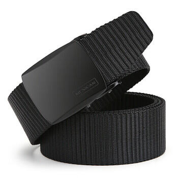 稻草人男士帆布腰带户外运动皮带自动扣青年学生军训尼龙平滑扣简约裤带 商品图3