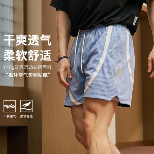 LUSHISI陷阵主题篮球运动四五分训练健身美式休闲潮流拼接短裤男 商品图0