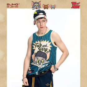 【猫和老鼠联名】BJHG网眼运动速干无袖背心男夏美式卡通童趣坎肩