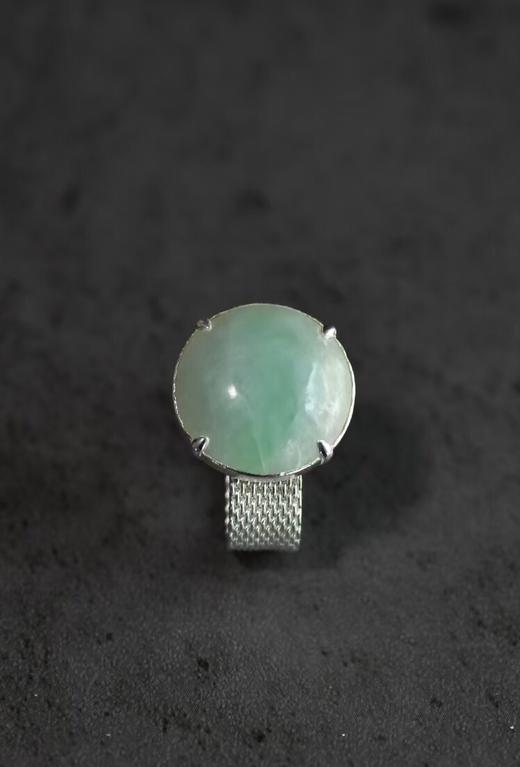 翡翠扣银编戒指 商品图2